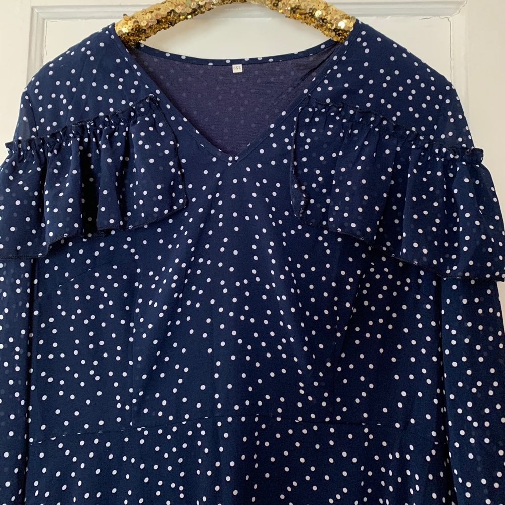 SHEIN Navy Dot Dress - Picture 8 of 10